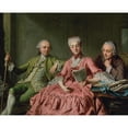 thumbnail image 2 of Jacques Wilbaut 14x12 Black Ornate Wood Framed Double Matted Museum Art Print Titled: Presumed Portrait of the Duc De Choiseul and Two Companions, 2 of 5