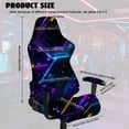 thumbnail image 5 of SCRAWLGOD Cyberpunk Lines Print Black Gaming Chair Cover with Armrest Cover, Stretchable Protective for Computer Chair Anti-Dust High Back Chair Slipcover with Elastic Bottom, 5 of 7
