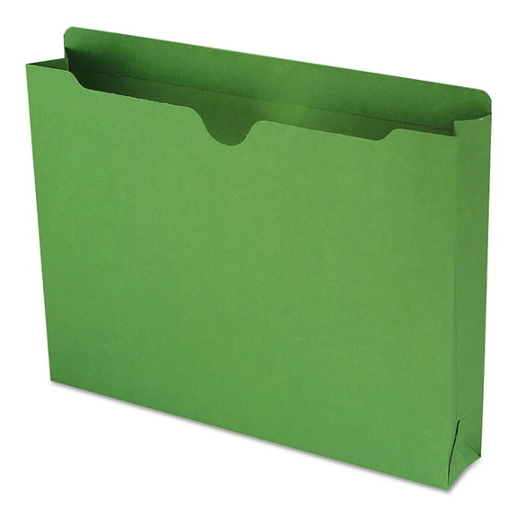 Colored File Jackets w/Reinforced 2-Ply Tab, Letter, 11pt, Green, 50/Box -SMD75563