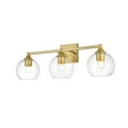 thumbnail image 7 of Living District Foster 3 light Brass and Clear Bath Sconce, 7 of 7