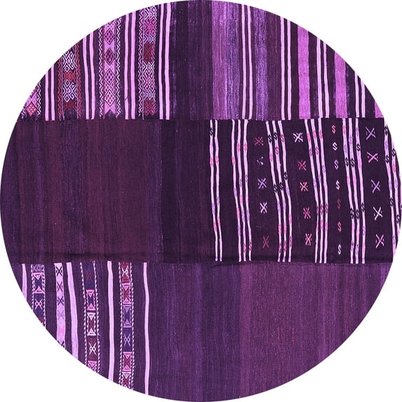 Ahgly Company Indoor Round Southwestern Purple Country Area Rugs, 4' Round