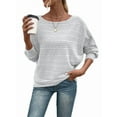 thumbnail image 3 of Women'S Soft Long Sleeve Blouses Crewneck Pullover Tops Casual Batwing Knitted Oversized Outfits 2025, 3 of 9