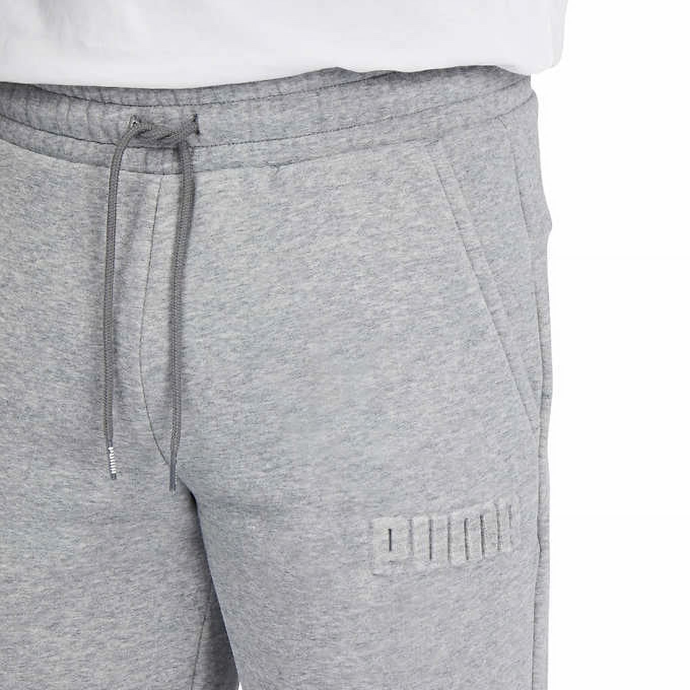 Puma Men's Fleece Lined Tapered Leg Cuffed Athletic Sweatpants (Gray, X-Large) - image 3 of 4