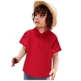 thumbnail image 2 of Resicozy Girls Polo Shirts Cotton Uniform Short Sleeve T Shirts for Kids Collared Golf Polo Shirt 2-13 Years Red 140, 2 of 4