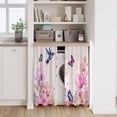 thumbnail image 6 of Pink Flower Kitchen Curtains 45 Inch Length, Spring Floral Butterflies Birds Elegant Pastoral Tiers Curtains for Bathroom Bedroom Cafe, Light Filtering Window Treatment Drapes 2 Panels 42"Wx45"L, 6 of 8