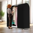 thumbnail image 2 of 60'' Garment Rack Cover Dustproof Clothes Rack Cover Breathable Garment Bags Protector Wardrobe Cover with 2 Durable Zippers for Garment Rack, Black, (Rack Not Included), 2 of 12