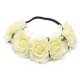 thumbnail image 1 of Nvzi Corona de flores de rosas para bodas, diadema para el cabello, tocado para bodas (beige), 1 of 4