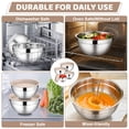 thumbnail image 3 of Walchoice Mixing Bowls with Lid Set of 4, Stainless Steel Nesting Metal Bowls for Kitchen Storage, Ideal for Preparing Cooking Serving Freezing, Size 0.7 & 1.2 & 2 & 2.5 QT - Khaki, 3 of 7