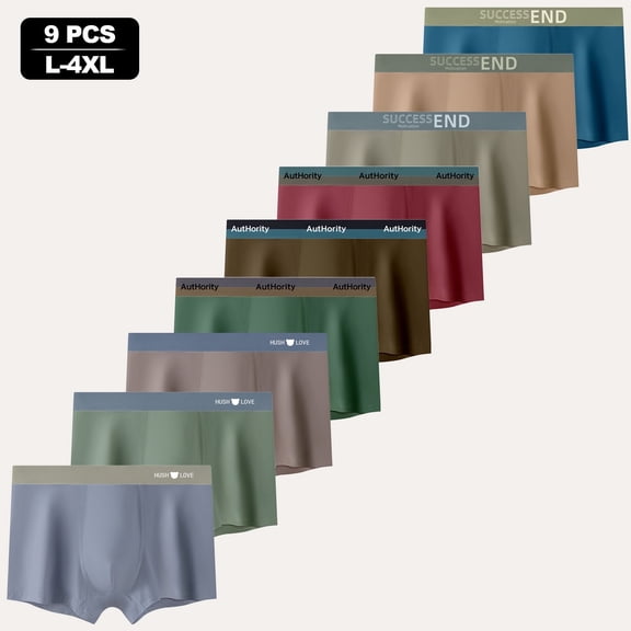 Mens Trunks Underwear Cotton Boxer Briefs Short Leg Comfortable Underpants 9 Pack