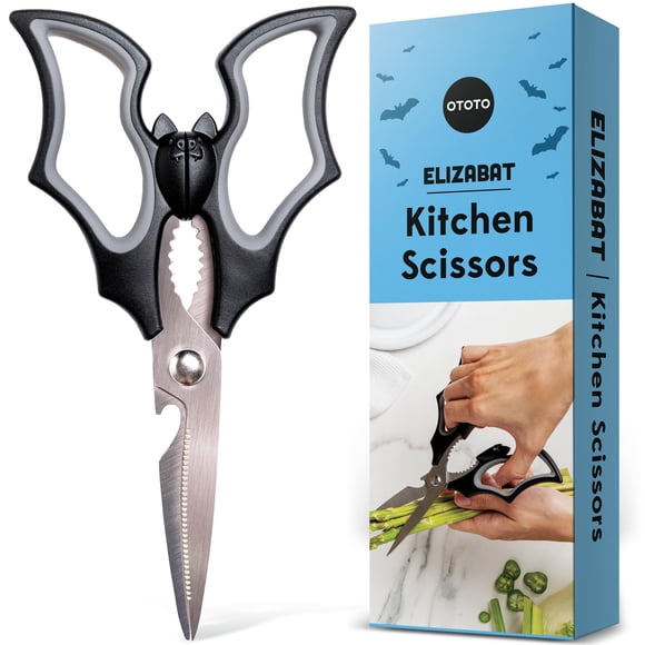 NEW!! Elizabat Kitchen Scissors by OTOTO - Halloween Goth Cute Bat Kitchen Shears, Gothic Scissors