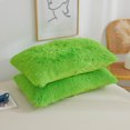 thumbnail image 4 of XeGe Plush Shaggy Duvet Cover Set, Luxury Ultra Soft Fluffy Faux Fur Bedding Sets 2 Pieces Velvet(1 Fuzzy Furry Comforter Cover + 1 Faux Fur Pillow Case), Zipper Closure (Twin, Lime Green), 4 of 7