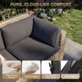 thumbnail image 6 of Aoxun 8 Piece Patio Furniture Set with 44” Fire Pit Table Wicker Rattan Outdoor Sectional Sofa Set with Coffee Table and 4” Thickened Cushions, Black (Waterproof Cover Included), 6 of 9