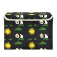 thumbnail image 2 of Foldable Fabric Storage Bin With Handle Collapsible Basket Box Storage With Lid Organizer Panda, 2 of 7