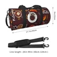 thumbnail image 4 of Xecao A Cup Of Black Coffee On A Saucer print Round Travel Duffel Bag is a foldable gym bag with an inner pocket, perfect for travel sports, 4 of 8