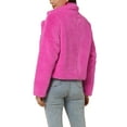 thumbnail image 3 of INSPIRE CHIC Women's Notch Collar Long Sleeve Open Front Faux Fur Fluffy Cropped Jacket L Hot Pink, 3 of 6