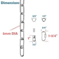 thumbnail image 3 of Aspen Creative 21119-71, 1 Feet Heavy Duty Chain & Quick Link Connector in Chrome, 6 Gauge, 3 of 5