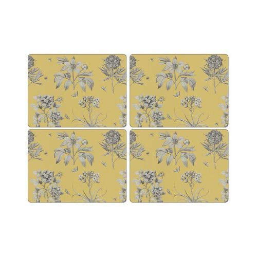 Set of 4 Sanderson Etchings for Pimpernel Roses Collection Blue Placemats 
