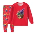 thumbnail image 2 of gdxvjhbj Pyjama pour Tout-Petit Fille Ensemble de Pyjamas pour Filles Enfants Pyjama à Manches Longues Pyjamas des Fêtes 2T 3T (Rouge, 2-3 Ans), 2 of 5