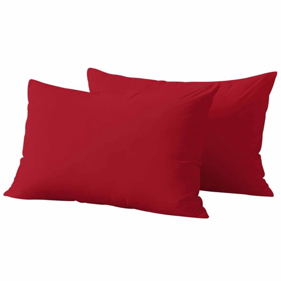 Pack of 2 Pure Red Outdoor Pillow Covers Decorative, Waterproof Pillow Protector, Simple Solid Color Lumbar Throw Pillowcases for Patio Couch Sofa Home Decor 20"x12"