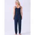 thumbnail image 3 of DARING DIVA Women's Fluffy Fleece Pajama Set with Sleeveless Cami and Joggers Navy Blue M, 3 of 5