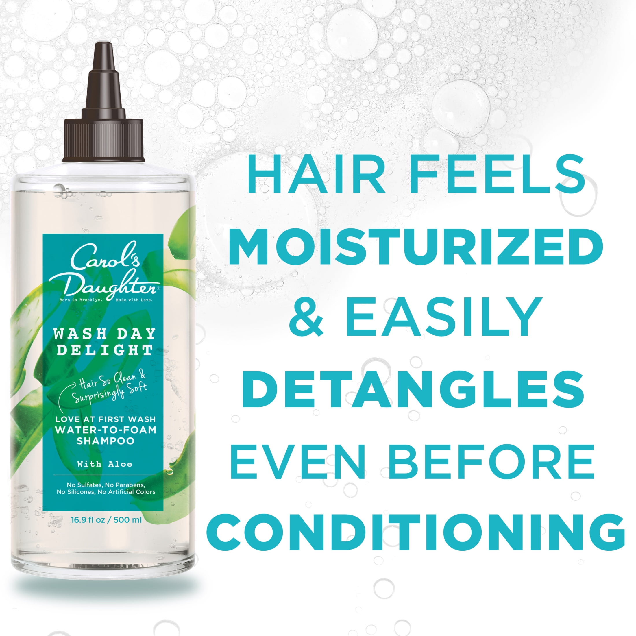 Carol's Daughter Wash Day Moisturizing Daily Shampoo, for All Hair Types, with Aloe, 16.9 fl oz