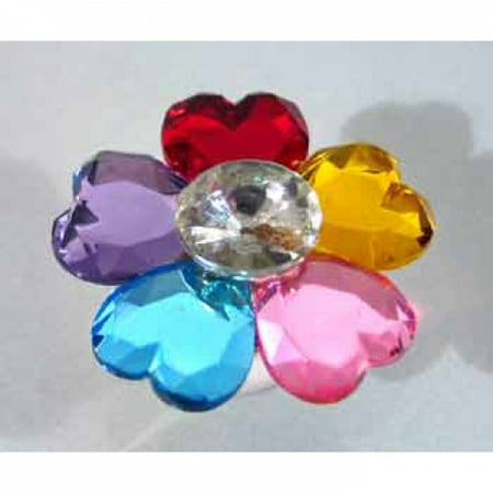 Murano Millefiori Flower Ring - Jumbo Gem Flower Rings