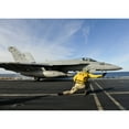 thumbnail image 2 of A shooter signals to launch an F/A-18E Super Hornet aboard USS Nimitz Poster Print, 2 of 2