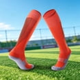 thumbnail image 2 of ibiyuan Youth Football Socks Breathable Long Tube Over The Knee Athletic Socks Boys Girls Sport Training Socks Non- Grip Back To School,Orange, 2 of 8