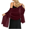 thumbnail image 2 of Women Sheer Chiffon Shawl Wrap Lightweight Scarf Elegant Evening Cover Up Soft Breathable Long Scarf for Dress Formal Party Wedding Beach Sunscreen Wrap Fashion Accessory Gift Idea, 2 of 8
