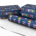 thumbnail image 2 of Hallmark Birthday Wrapping Paper Roll (Colorful Lettering on Navy) 20 sq. ft., 2 of 3