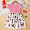 thumbnail image 4 of XEGLSBU Dresses for Girls 5-6 Elegant Floral Ruffle Baby Girl Dress with 3D Bowknot and Sleeves for Toddler Party Outfit Hot Pink Size 6-7 Years, 4 of 9