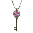 thumbnail image 1 of Pant Flower Life Sky Key Necklace Pendant Tray Embellished Chain, 1 of 3