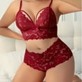 thumbnail image 5 of JSGEK Plus Size Lingerie Sets for Women Lace Bra 2PC Mesh Sheer Panties Valentine's Day Naughty Lingeries Red S, 5 of 7