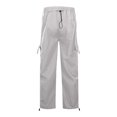 thumbnail image 6 of Parachute Pants Women Summer Elastic Waist Drawstring Wide Straight Leg Loose Casual Lightweight Cargo Pants with Pockets, 6 of 8