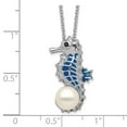 thumbnail image 2 of 925 Sterling Silver Cable Necklace with Pendants Chain Cheryl M Enameled Freshwater Cultured Pearl and Brilliant-cut CZ Seahorse 18 Inch 14 mm, 2 of 3