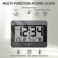 thumbnail image 2 of LFF Atomic Clock,Digital Wall Clock Battery Operated,Desk Alarm Clock with Indoor & Outdoor Temperature, Date,Large Display,Wireless Outdoor Sensor, Clock for Bedroom,Living Room,Office,Auto DST, 2 of 7
