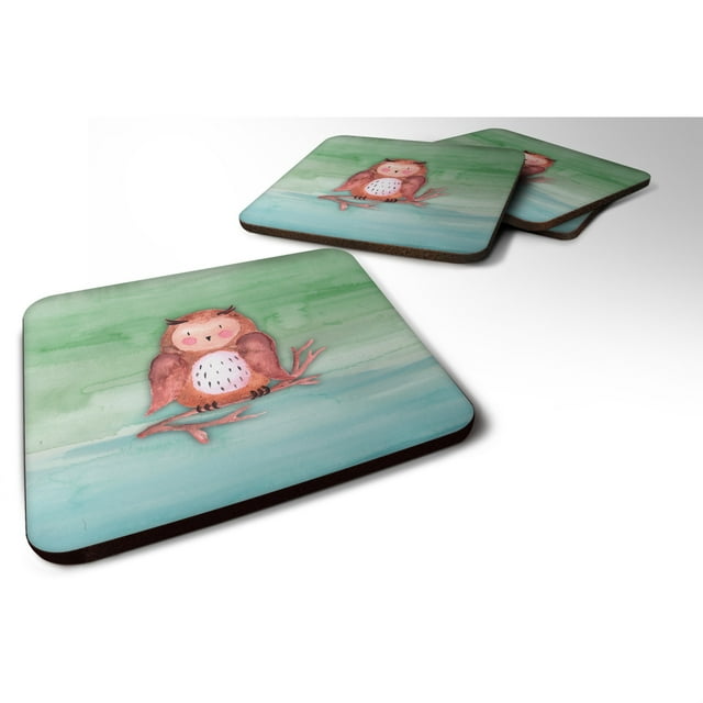 "Treasures Brown Owl Watercolor Decorative coasters, 3.5, Multicolor" Caroline's Treasures BB7443FC