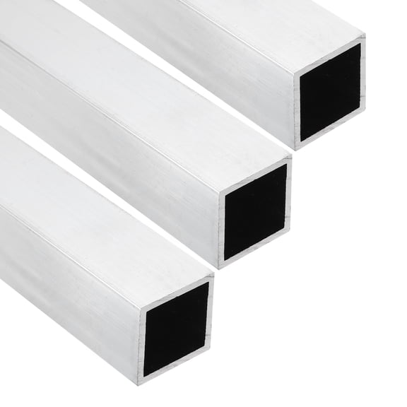 Uxcell Aluminum Square Tubing,0.98"x0.98"x14" Long 0.08" Wall Thick 6063 Aluminum Square Tube Seamless Structural Metal Profile Hardware for Construction DIY Home Decor Furniture 3pcs
