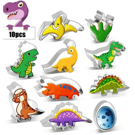 Cookie Cutters for Kid Dinosaur Sandwich Cutter Biscuit Cutter Stainless Steel Cookie Mold Set for Baking, DIY