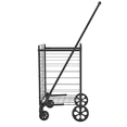 thumbnail image 6 of Demifill Shopping Cart with open door,Grocery Cart on Wheels, Foldable Utility Shopping Carts with Double Basket and 360° Rolling Swivel Wheels for Garden, Yard, Black, 6 of 9