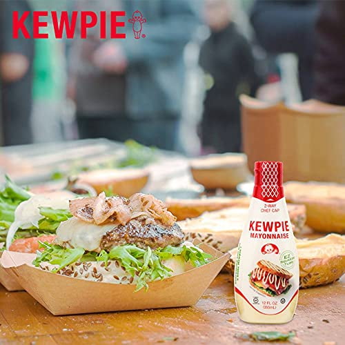 NineChef Bundle - Kewpie Mayonnaise - Japanese Mayo Sandwich Spread Squeeze Bottle - 12 Ounces (Pack of 3) Plus One NineChef Long Handle Coffee Spoon