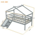 thumbnail image 3 of Aukfa Twin Low Loft Bed with Slide for Kids, Wood House Roof Bed Frame for Girls/Boys Bedroom, Gray, 3 of 8