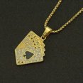thumbnail image 5 of K-KED Biker Casino Lucky Poker Straight Flush Pendant Necklace Jewelry-Gold, 5 of 6
