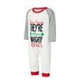 thumbnail image 3 of ELF Christmas Pajamas for Family Long Sleeve Arrow Letter Print Tops + Plaid Pants Set Sleepwear, 3 of 7