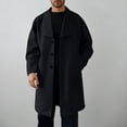 thumbnail image 1 of Veste Décontractée pour Hommes, Manches Longues Boutonnée devant Manteau Uni avec Poches, Manteau Léger en Polyester pour Automne Hiver Usage Quotidien, 1 of 8