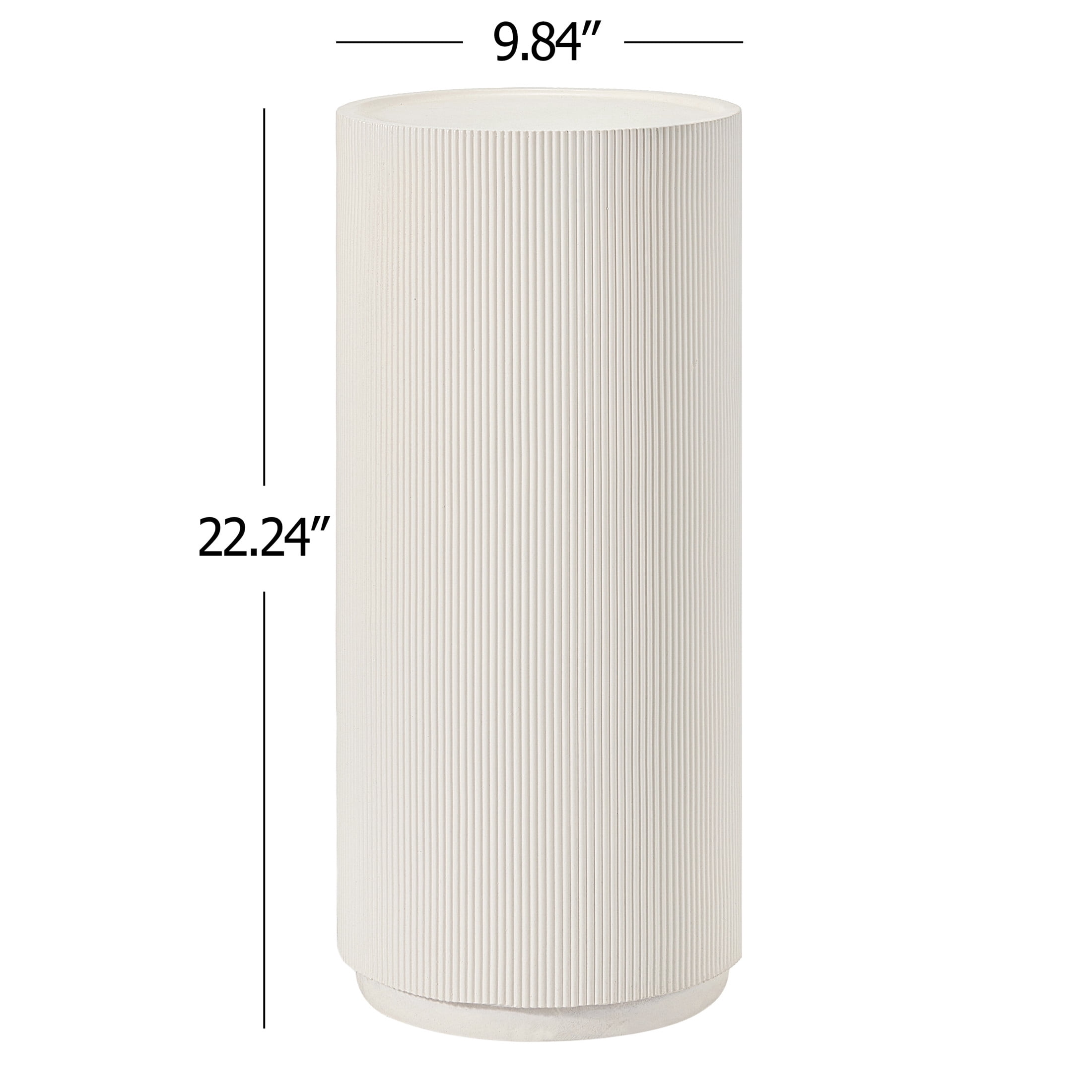 Christopher Knight Home 22.24"H MGO Pedestal Plant Stand, Travertine-Look Display Column, White