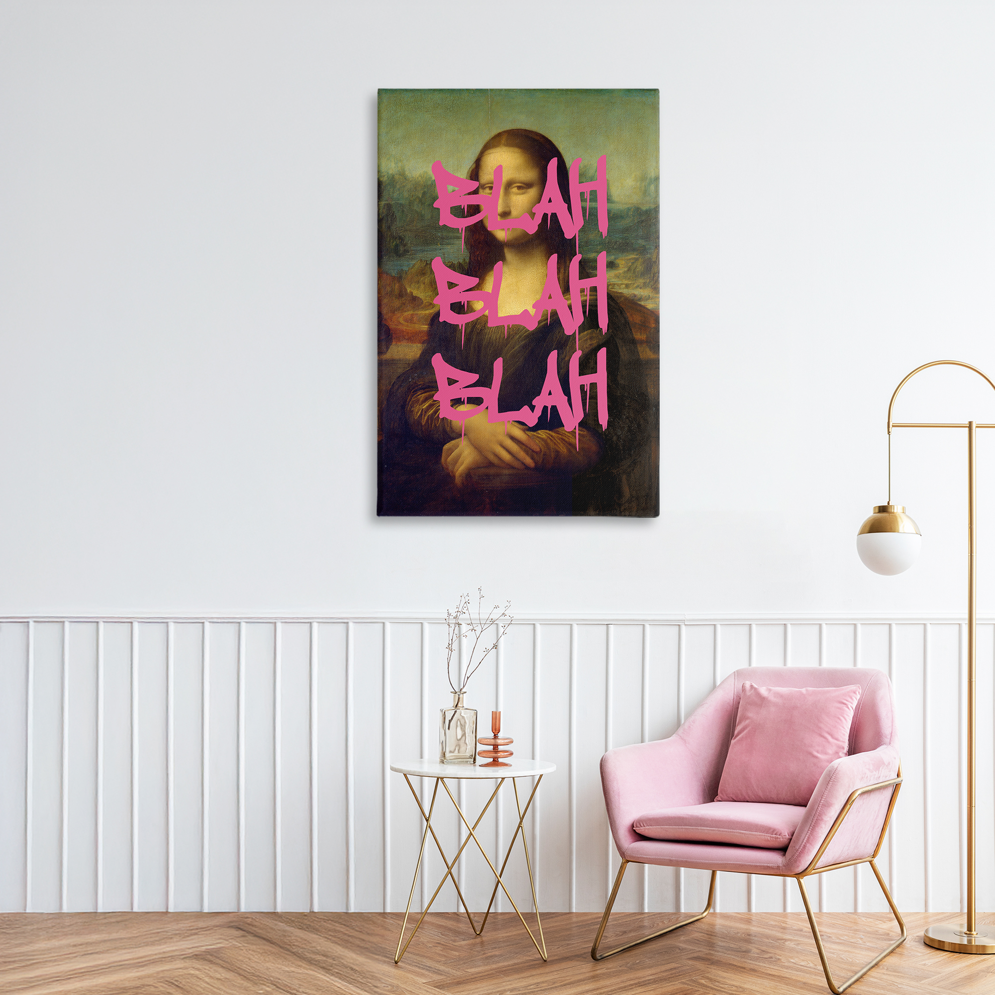 Graffiti Over Mona Lisa Canvas Wall Art, design by Masters Redux