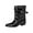 Black, variant on Wensltd Women Pull On Leather Boots Ankle Pointed Toe Office Trendy Boots Comfortable Black