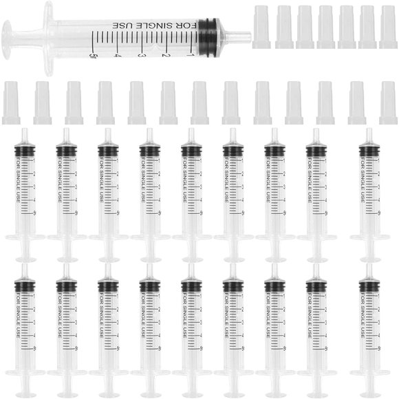 XINQIHANG 20 Pcs Seringues en Plastique 5ML Seringue de Mesure Seringue Sans Aiguille Seringue Réutilisable 5ML Seringues Stériles Colostrum Laboratoire Scientifique Distributeur de Médicaments pour Bébé Liquide de Mesure Arrosage Alimentation pour Animaux Colle Application
