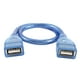 USB Bleu 2.0 A Femelle à Femelle F/F Rallonge Câble 25cm – image 1 sur 1